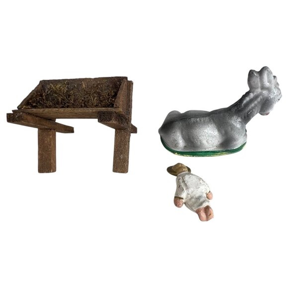 Vintage Hand Painted Nativity Scene Set 8 Figurine & Stable Made West Germany - Picture 9 of 12